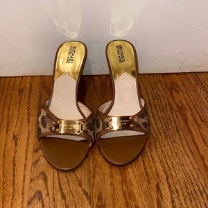Micheal Kors cheetah heels slide